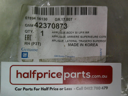 Holden Trax Genuine Right Hand Upper Rear Applique Upper New Part