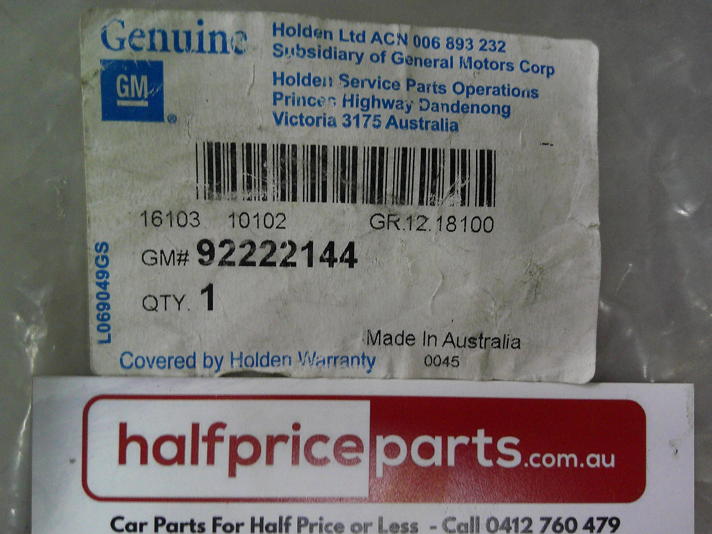 Holden VE Commodore Series 1 UTE Genuine Left Hand Hard lid Reinforcement New Part