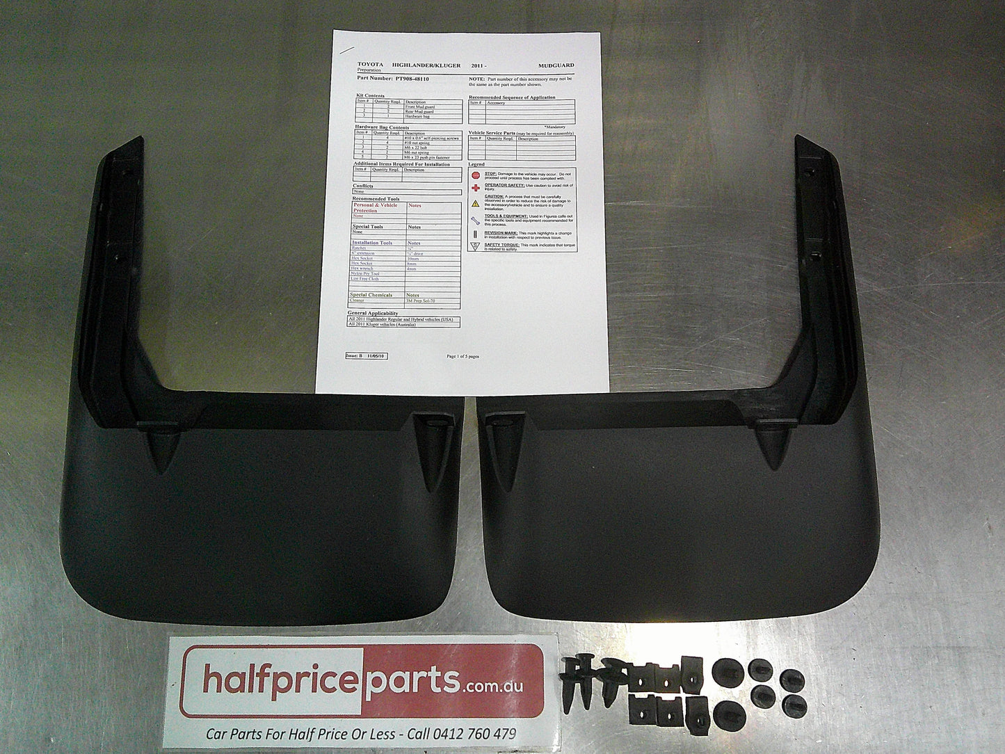 Toyota Kluger Genuine Rear Mud Flap Set Part Of Fitting Kit New Part