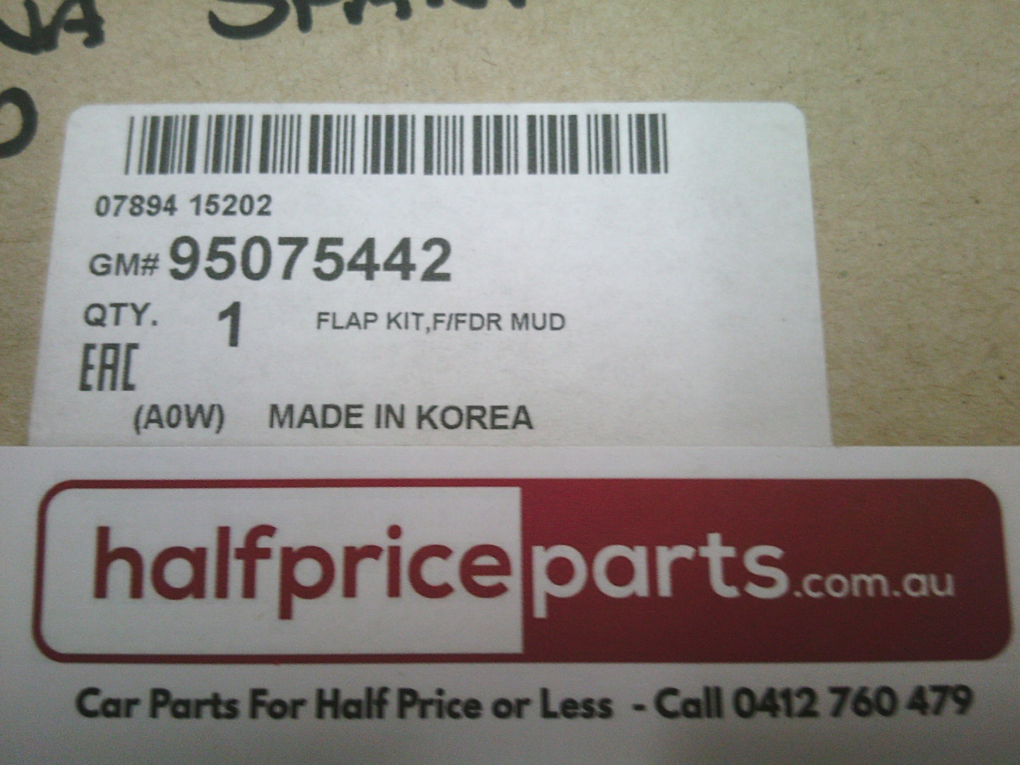 Holden Barina Spark Genuine Front Moulded Mud Flap Set - New Part