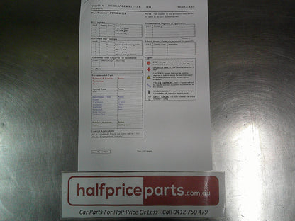 Toyota Kluger Genuine Rear Mud Flap Set Part Of Fitting Kit New Part