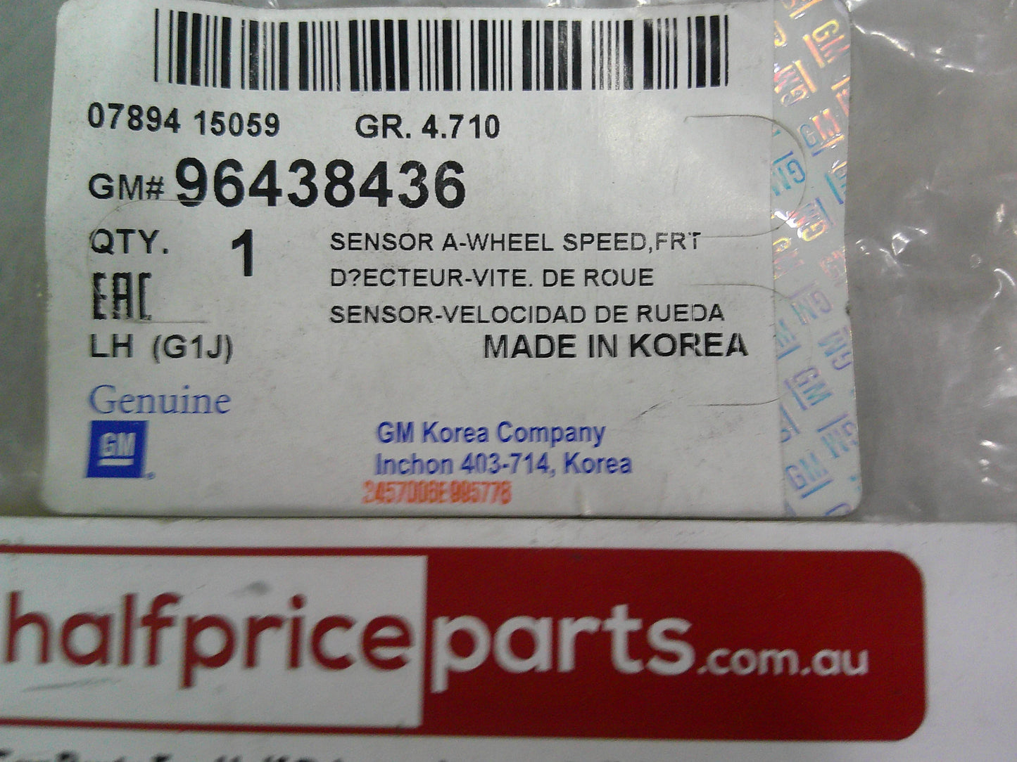 Daewoo Lacetti/Nubira Genuine Front Left ABS Speed Sensor New Part