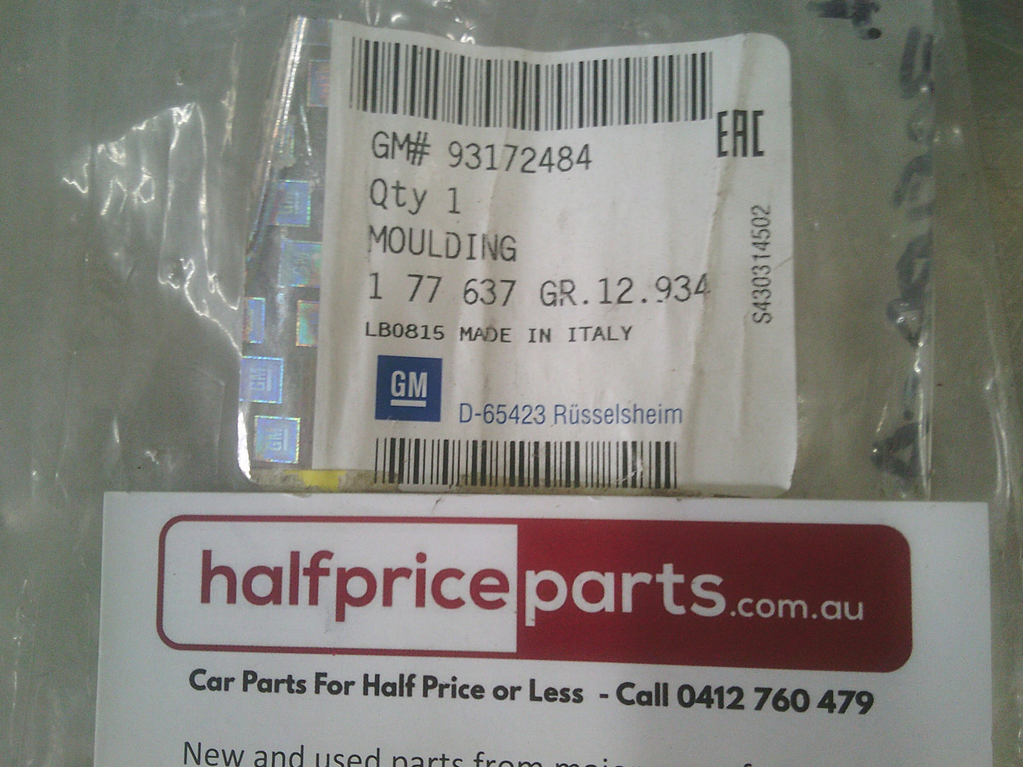 Holden Astra G/Zafira A Genuine Rear Lower Boot Lid Moulding Chrome New Part