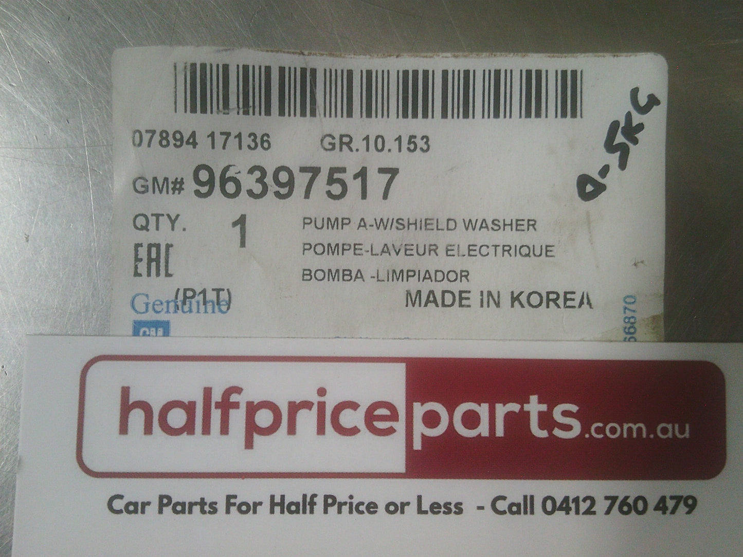 Holden TK Barina Genuine Washer Pump New Part