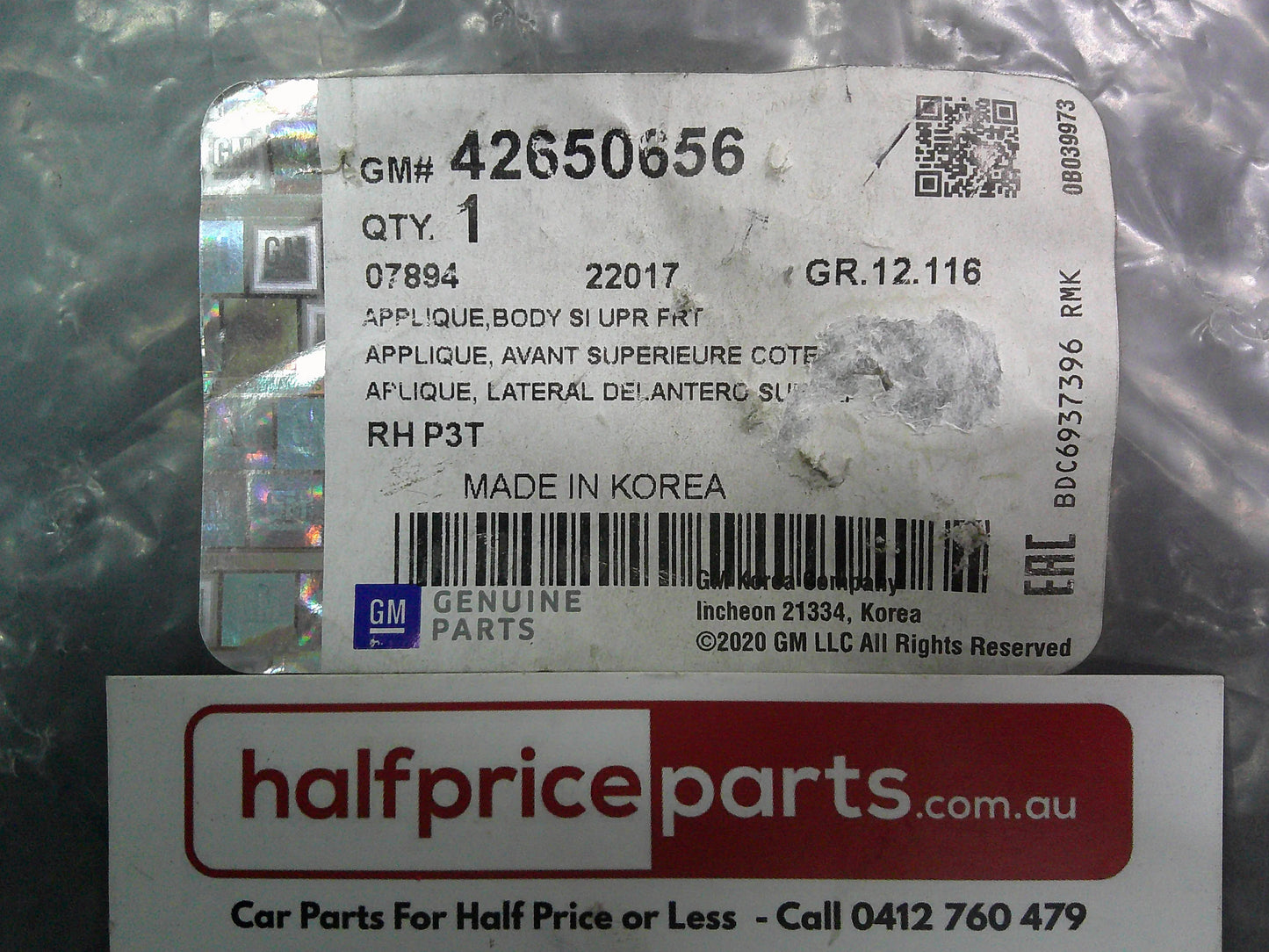 Holden Trax Genuine Front Right Hand Upper Side Body Trim Applique New Part