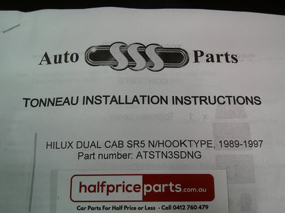 SSS Auto Toyota Hilux SR5 Dual Cab Tub Tonneau Kit No Sports Bar (Bungee Tabs)  New Part