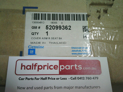 Holden RG Colorado Dual Cab Genuine Rear Seat Back Cloth Trim Assembly New Part