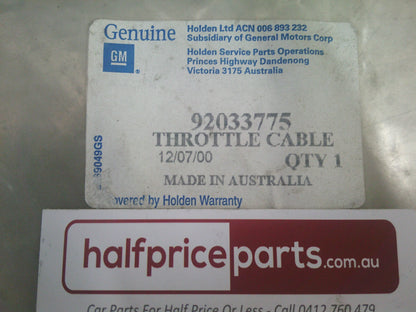 Holden JE Camira Genuine Throttle Cable 2.0L - New Part