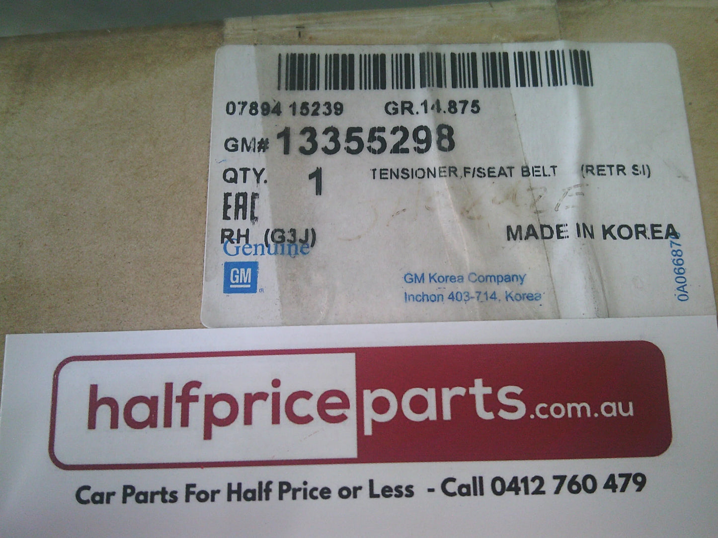 Holden JH Cruze Genuine Left Hand Front Seat Belt Tensioner New Part