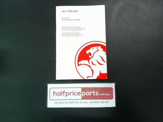 Holden Cruze JH Genuine Service/Warranty Booklet New Part