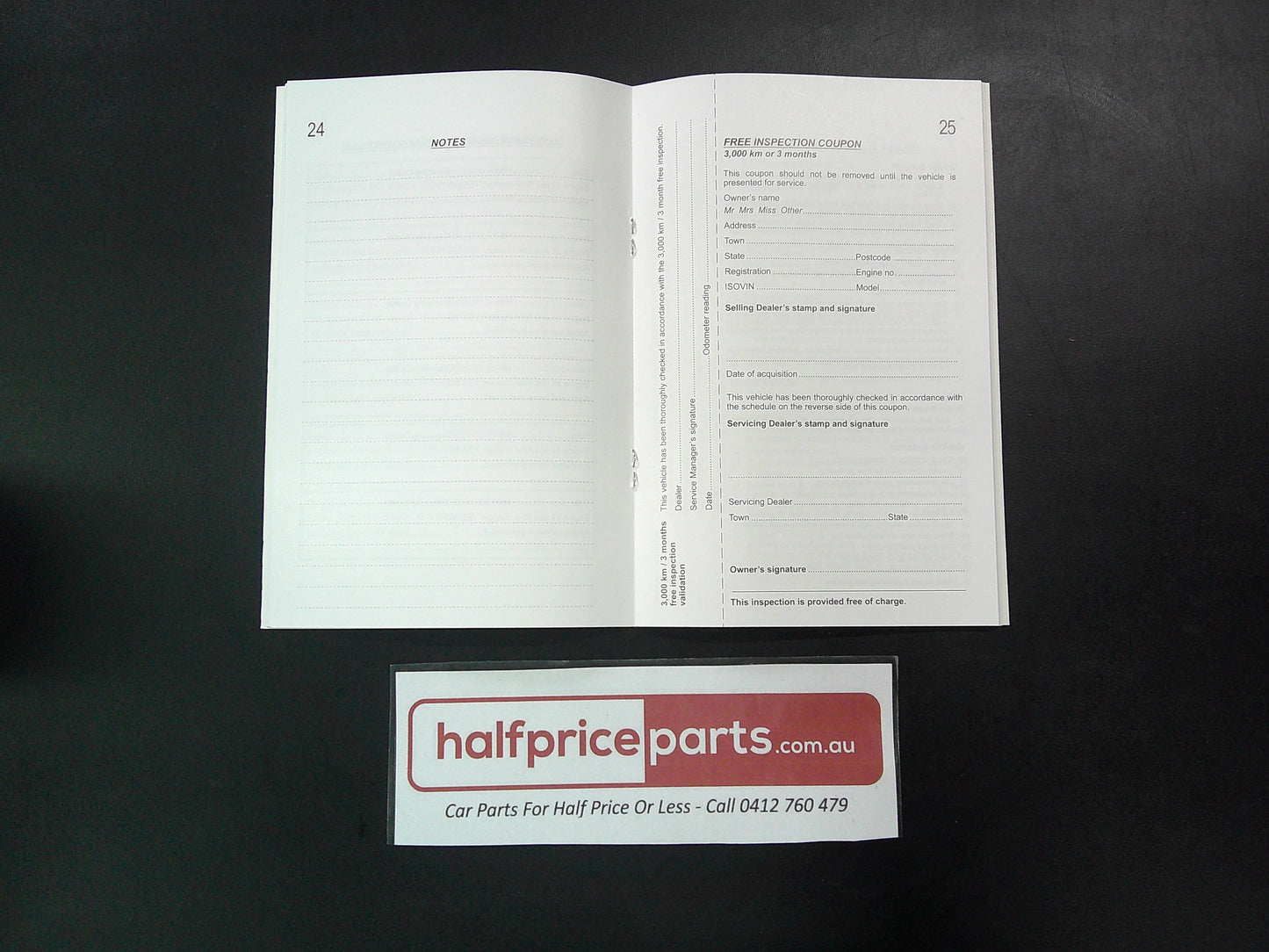 Holden Cruze JH Genuine Service/Warranty Booklet New Part