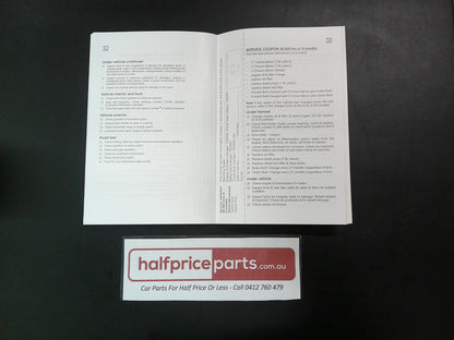 Holden Cruze JH Genuine Service/Warranty Booklet New Part