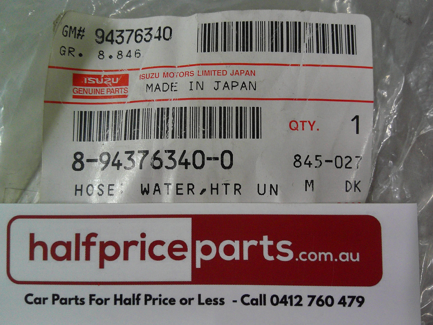 Holden Jackroo/TF Rodeo Genuine Heater Hose New Part