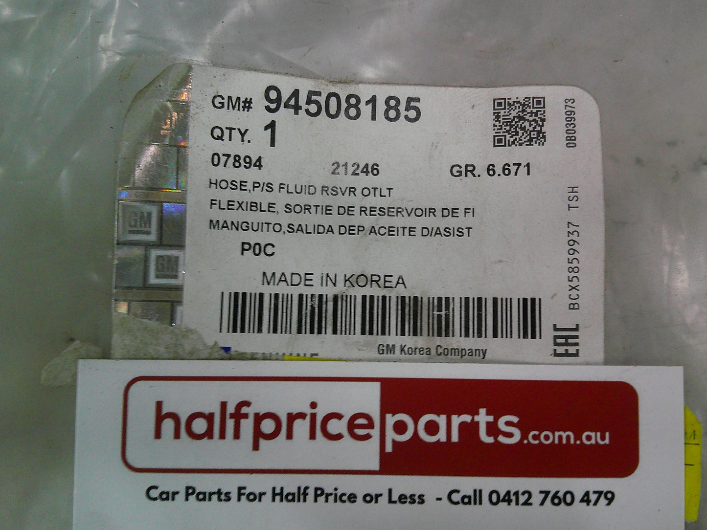 Holden CG Captiva Genuine Power Steering Resvior Oil Return line New Part