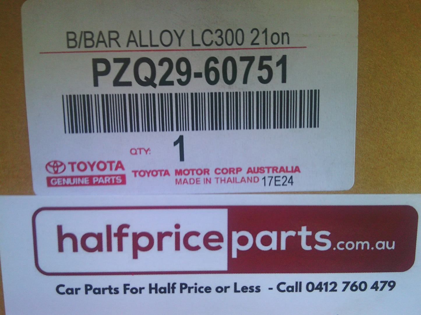 Toyota Landcruiser 300 Series GX/GXL/VX/Sahara ZX/GR-S Genuine Polished Alloy Bull Bar New Part