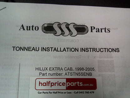 SSS Auto Toyota Hilux N60 Extra Cab Tub Tonneau Kit No Sports Bar (Bungee Tabs) New Part
