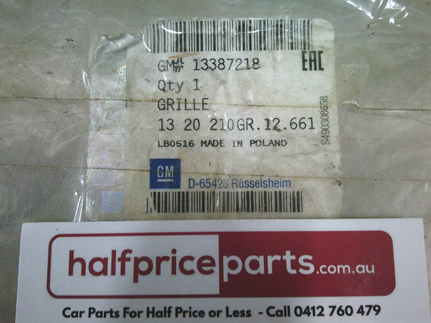 Holden Astra Genuine Grille Base - New Part