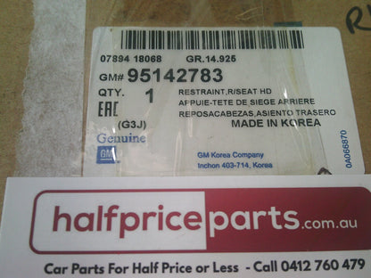 Holden JH Cruze Genuine Right Hand Rear Seat Leather Head Rest New Part