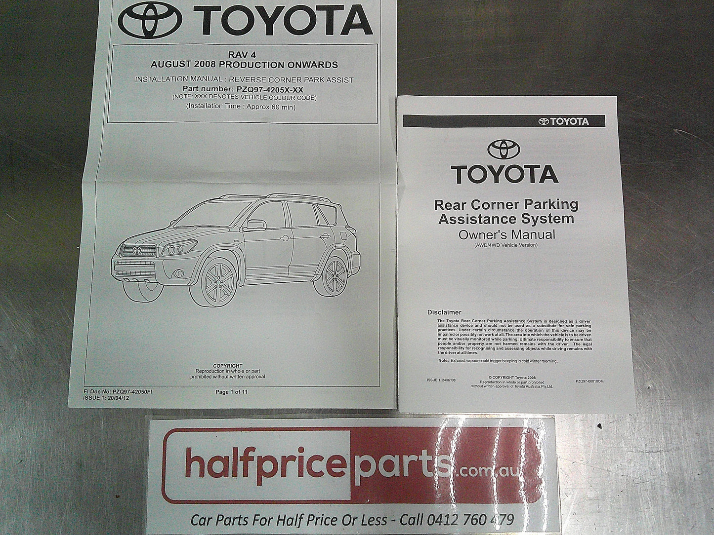 Toyota Rav4 Genuine Rear Corner Park Assistance Kit (Factory Black Missing 1 Sensor) New Part