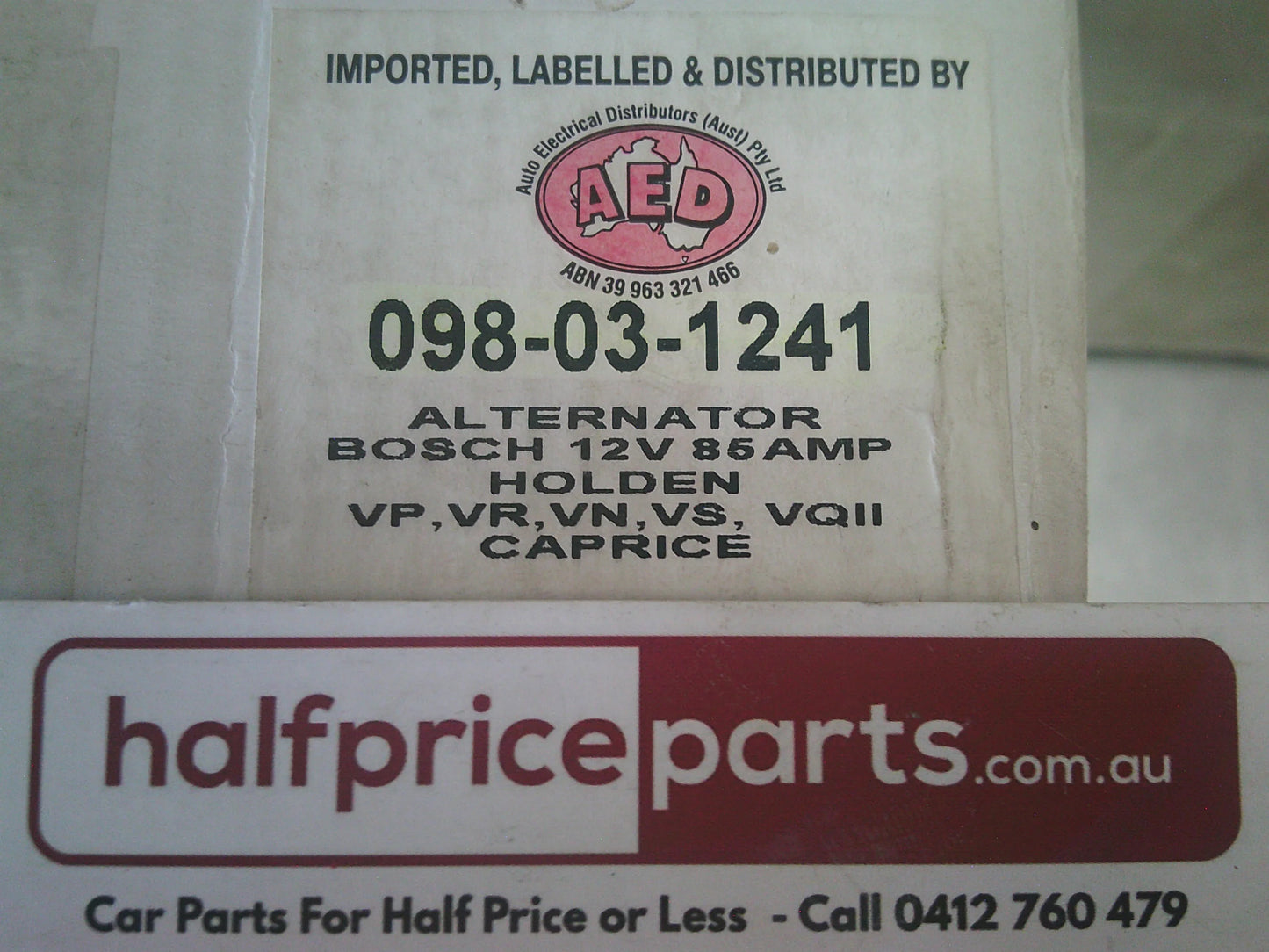 AED Alternator Suits Holden VN/VP/VR V6 Commodore Bosch 12Volt 85Amp New Part