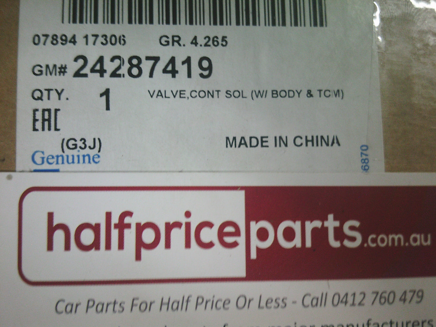 Holden Malibu Genuine Automatic Transmission Control Solenoid - New Part