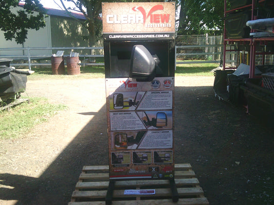Clearview Advertising Stand With Mirror Attached Came Out Of Parts Department (Mirror Unused)Used Part