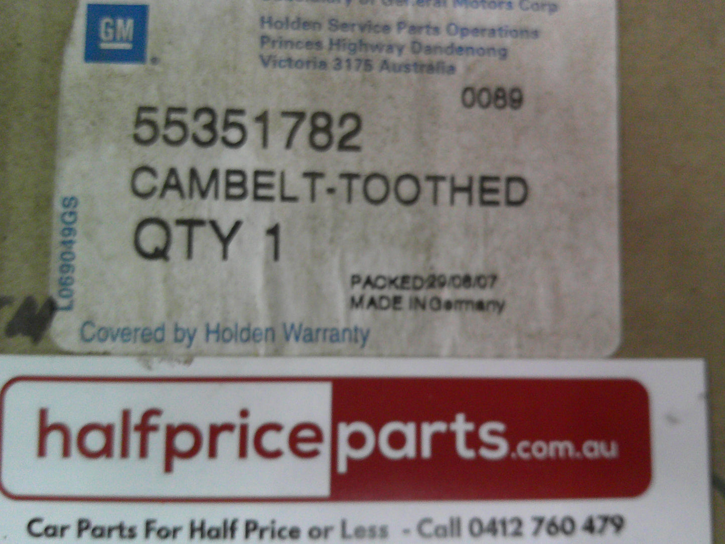 Holden AH/TS Astra Genuine Timing Belt New Part