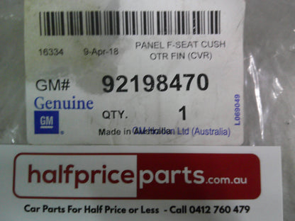 Holden VE Commodore Genuine Drivers Outer Seat Trim 8 Way Adjustment (Onyx In Colour) New Part