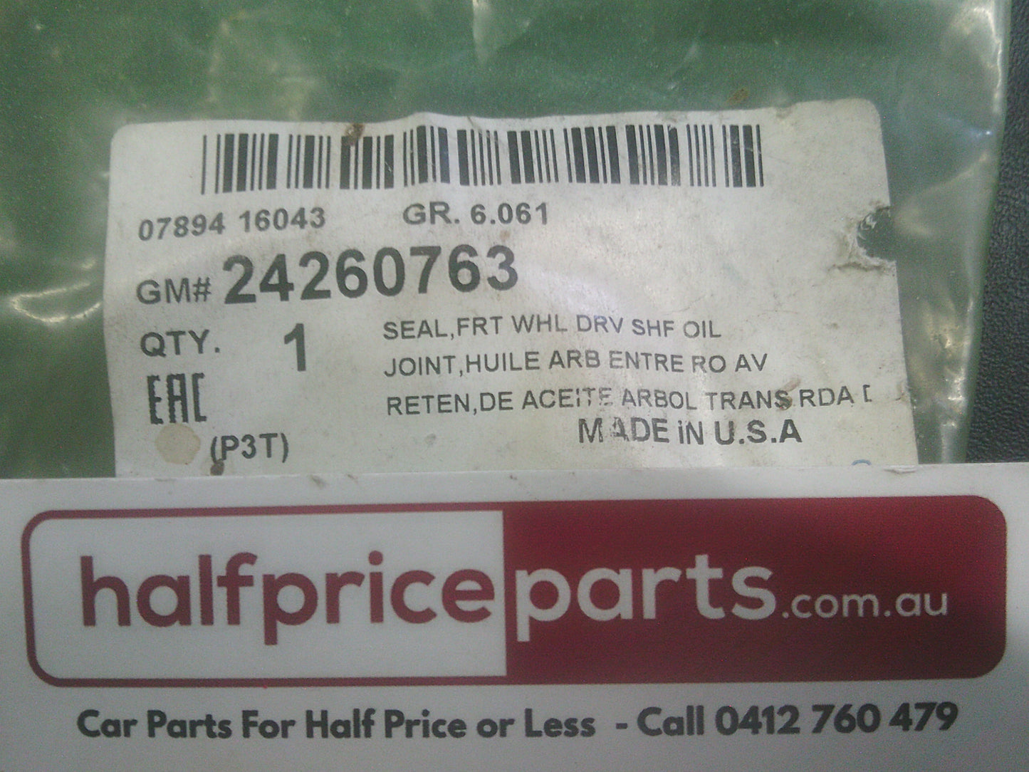Holden CG Captiva Genuine Auto Trans Output Shaft Oil Seal New Part