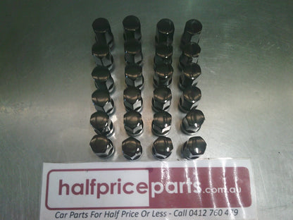 Holden GM Silverado 1500 4WD Genuine Wheel Nut Set 24 Pack (Escalade Gloss Black) New Part