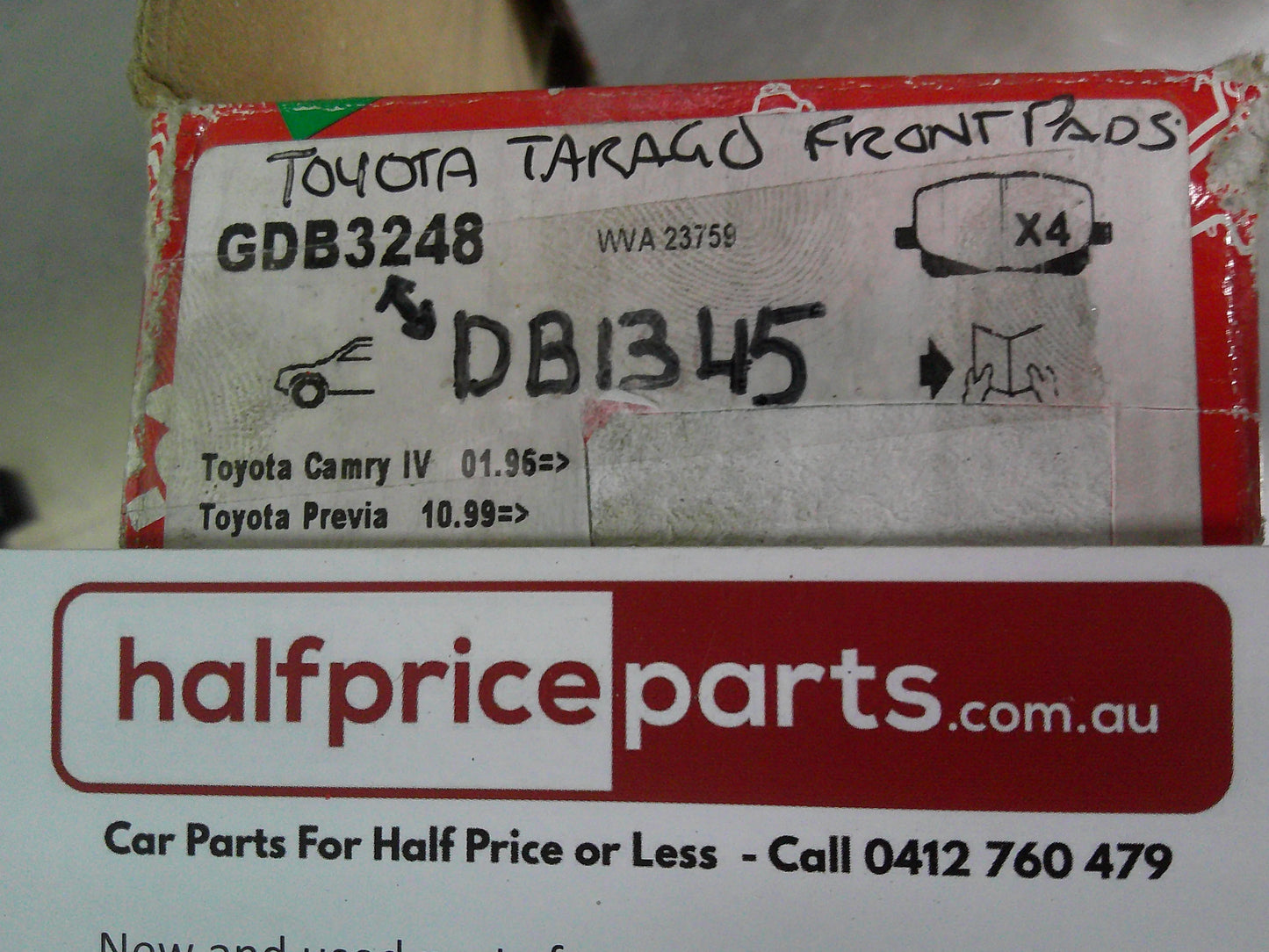 TRW Front Disc Brake Pad Set Suits Toyota Tarago New Part