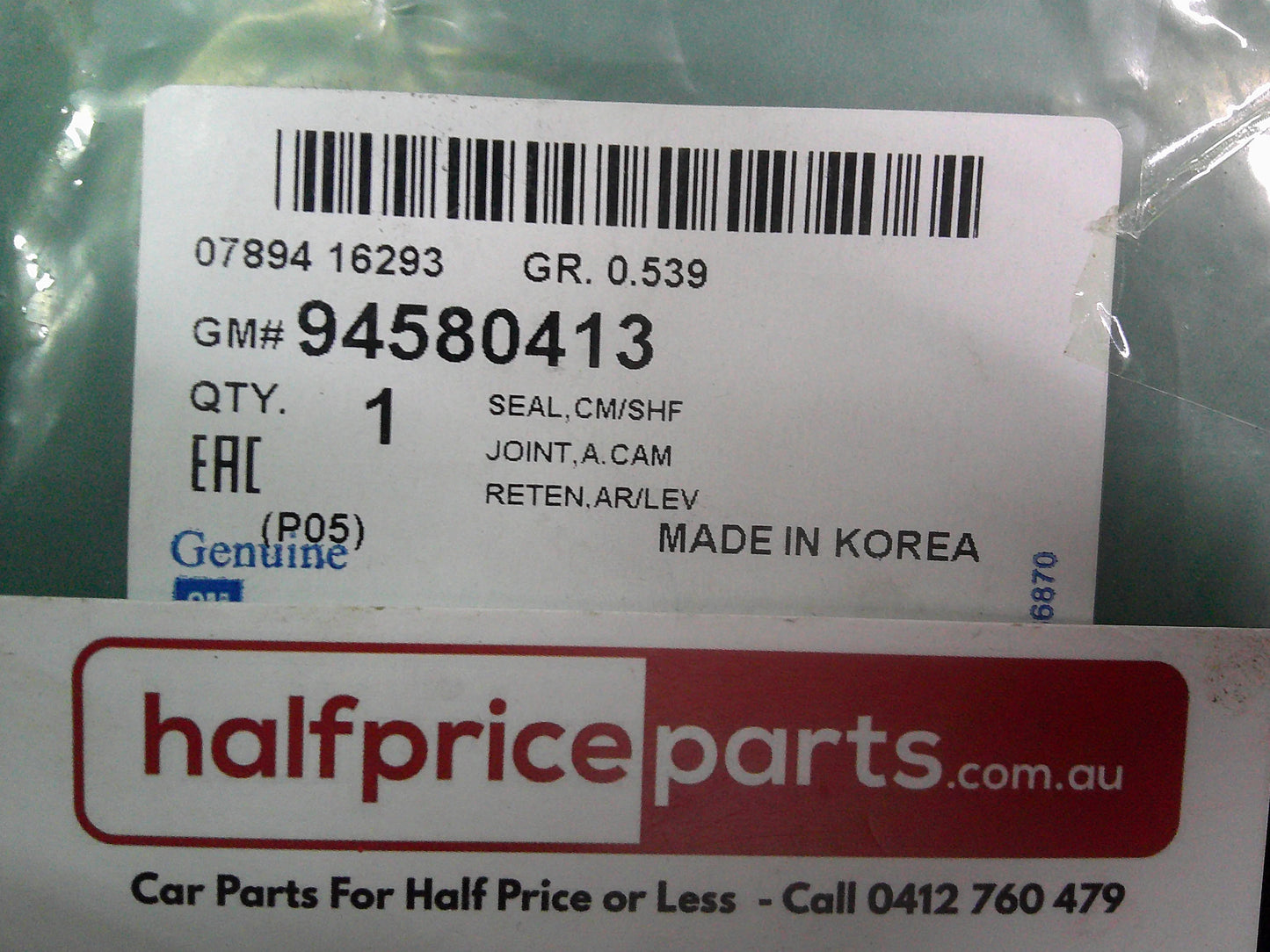 Holden TK Barina Genuine Camshaft Seal New Part