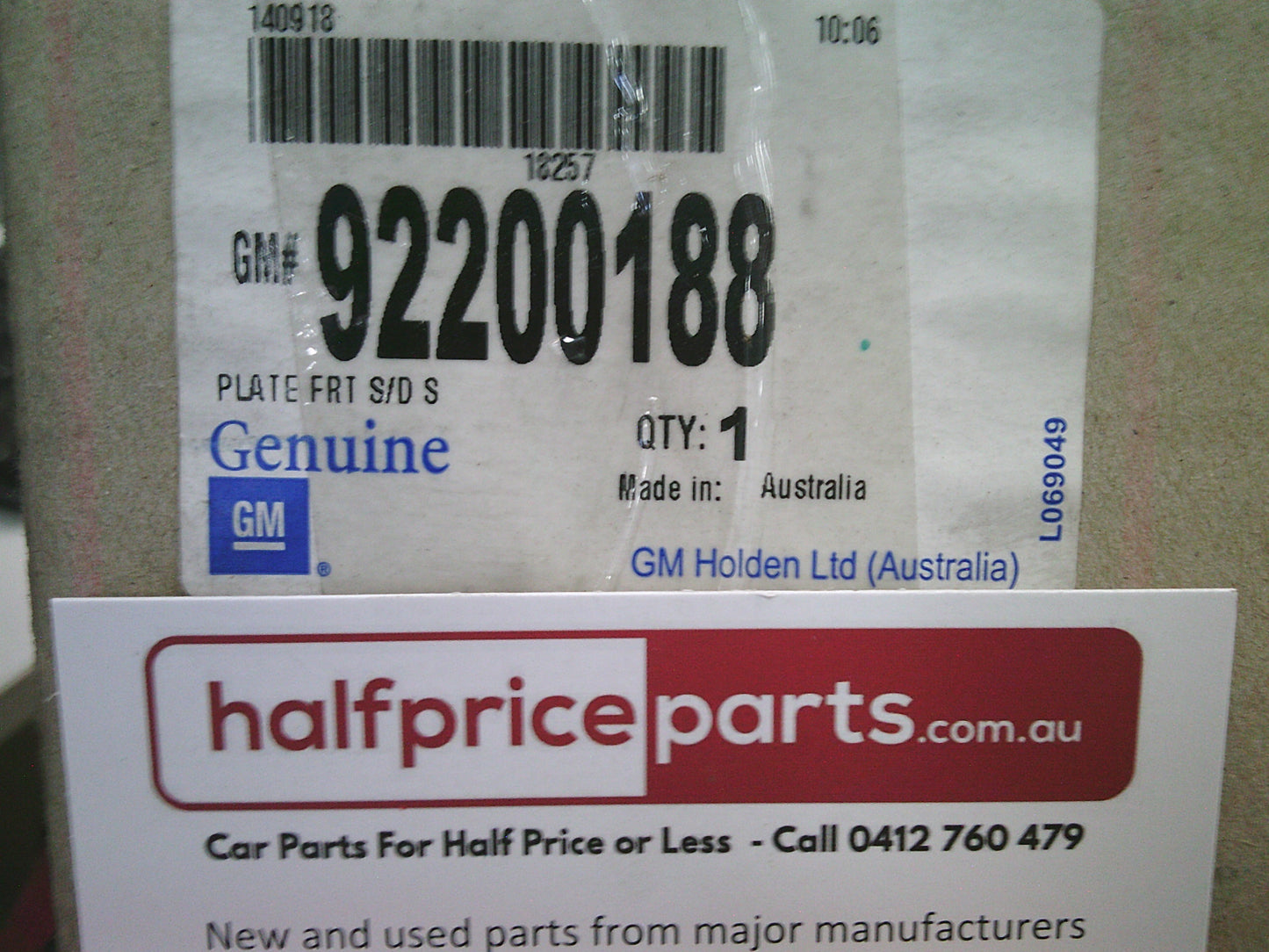Holden VE Commodore Genuine Left Hand Front Door Scuff Plate (Passenger)(Anthracite Black) New Part