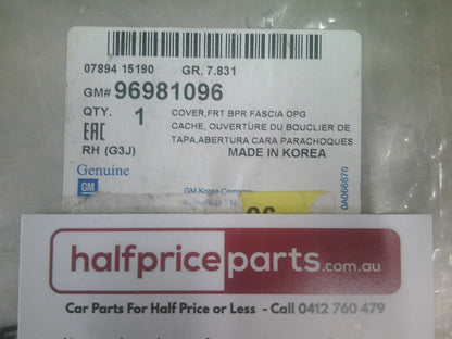 Holden JG Cruze Genuine Right Hand Front Bumper Opening Fascia - New Part