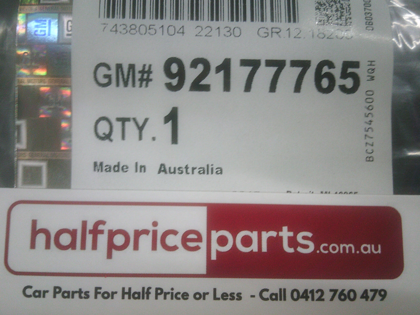 Holden VE/VF Genuine Boot SS Emblem Dark Ash New Part