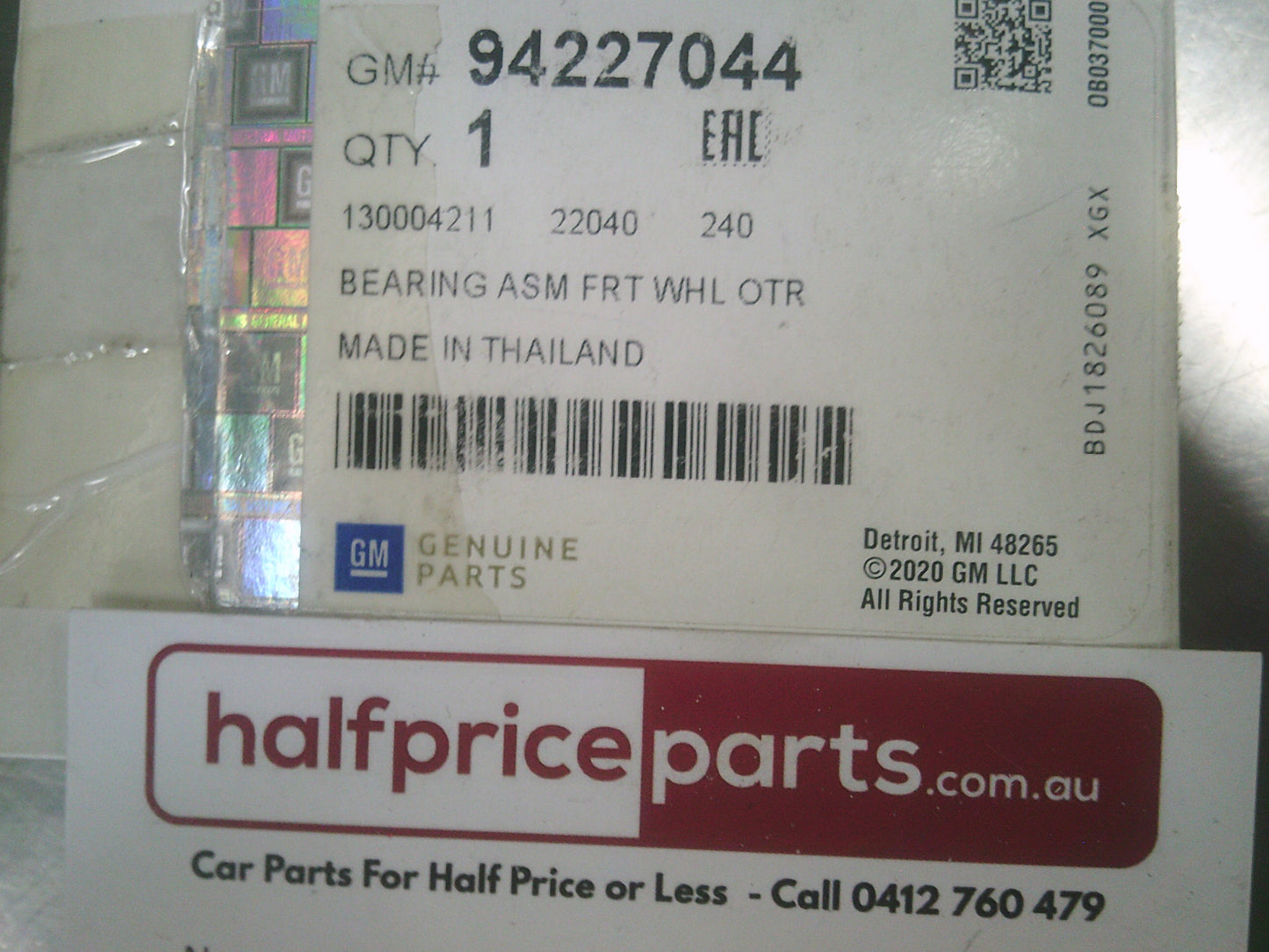Holden RG Colorado Genuine Front Outer Wheel Bearing New Part