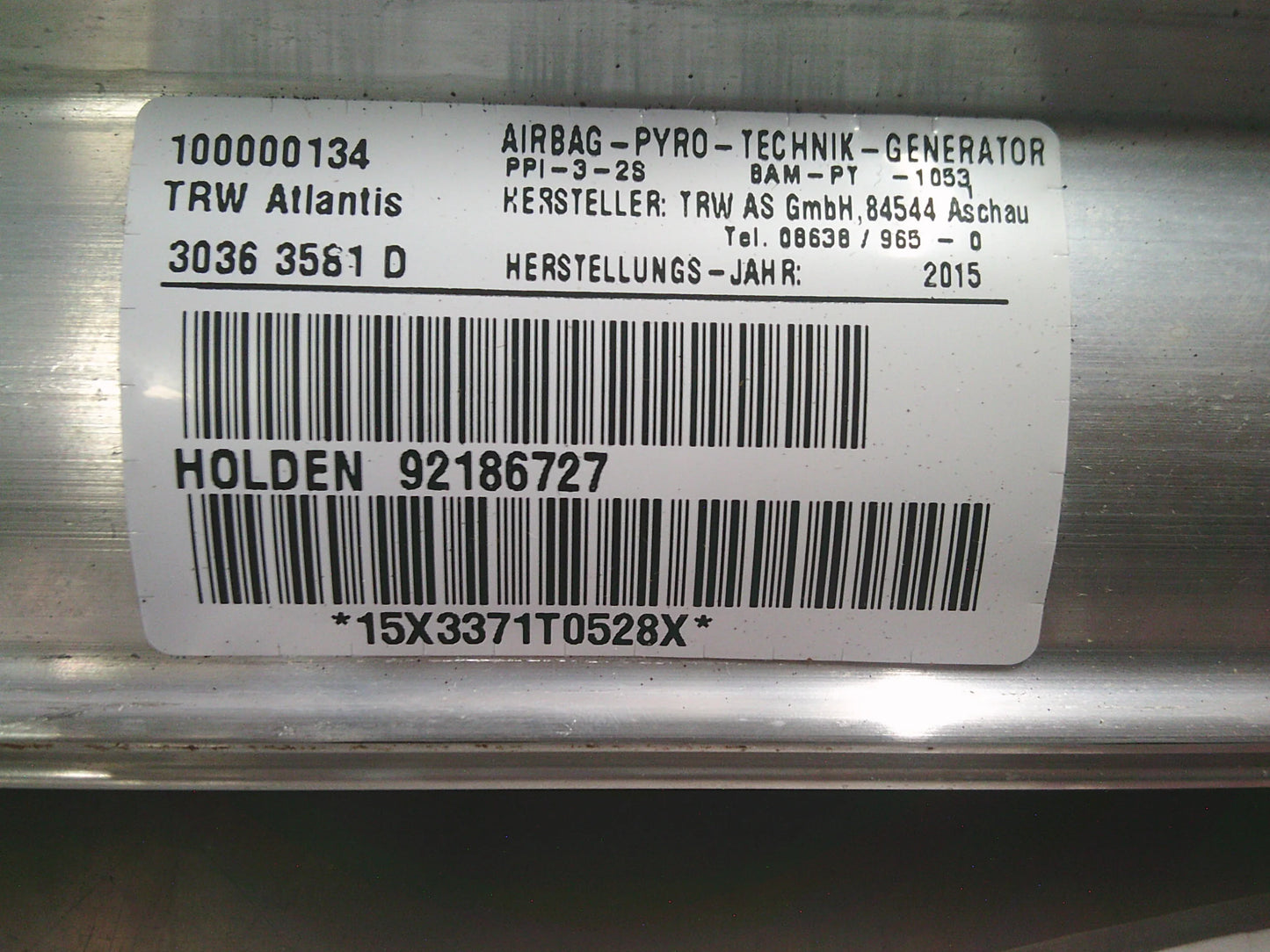 Holden VE Commodore/WM Statesman/HSV Series 1 Genuine Passenger Side Front Air Bag New Part