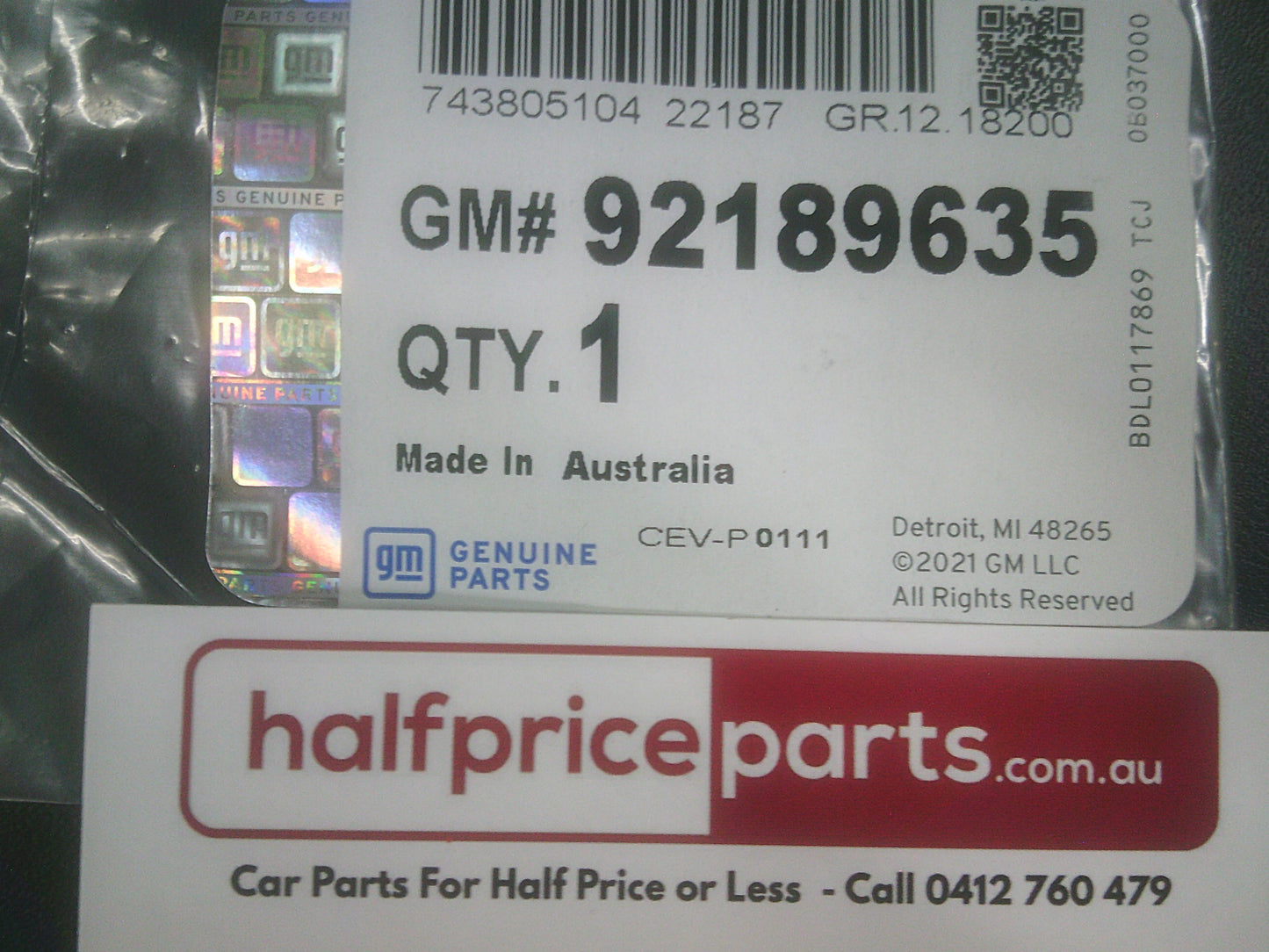 Holden VE SS/SSV Commodore Genuine Chrome V/Red Flag Boot Lid Emblem New Part