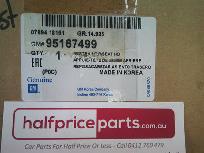 Holden CG Captiva Genuine Rear Seat Leather Headrest (Black) New Part