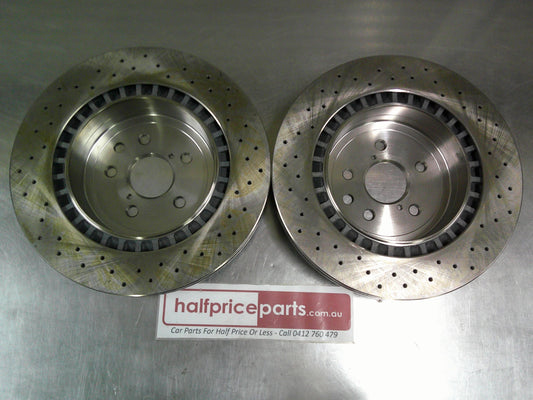 RDA Rear Disc Rotors Silver Drilled Only Suits Lexus IS/F 5.0Ltr V8 Twin Turbo New Part