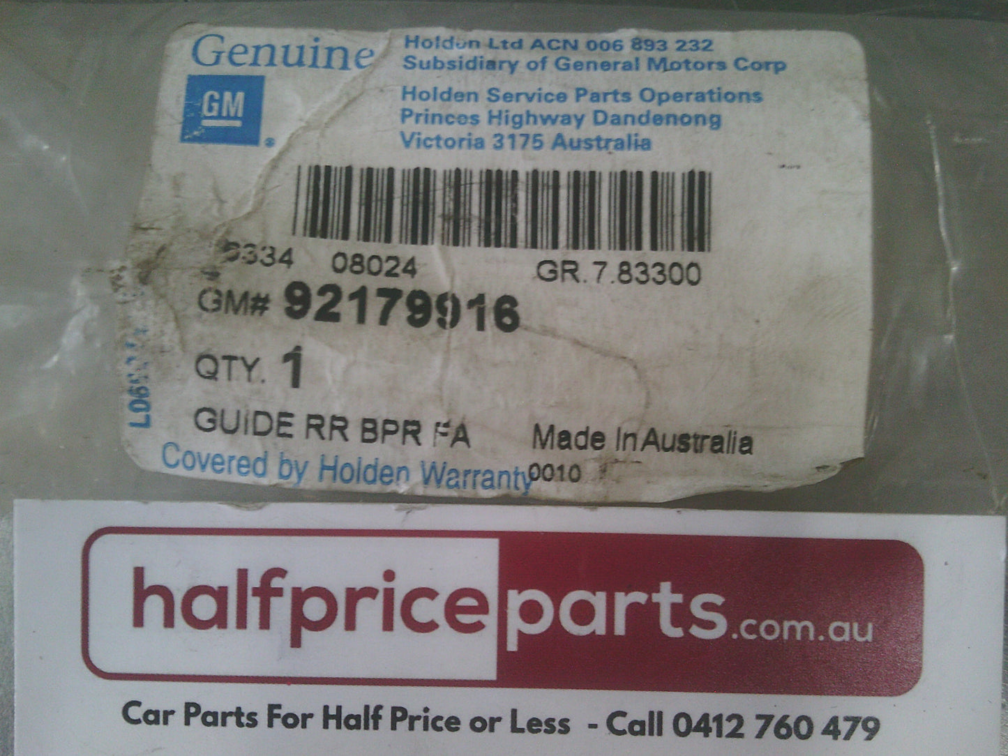 Holden WL/WK Statesman/Caprice Genuine Left Hand Rear Bumper Outer Facia Guide New Part