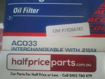 ACDelco Oil Filter Suits Ford/Landrover/Mazda New Part