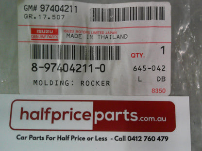 Holden RA Rodeo Dual Cab Genuine Right Hand Rear Outer Door Moulding (Factory Alpine  White) New Part