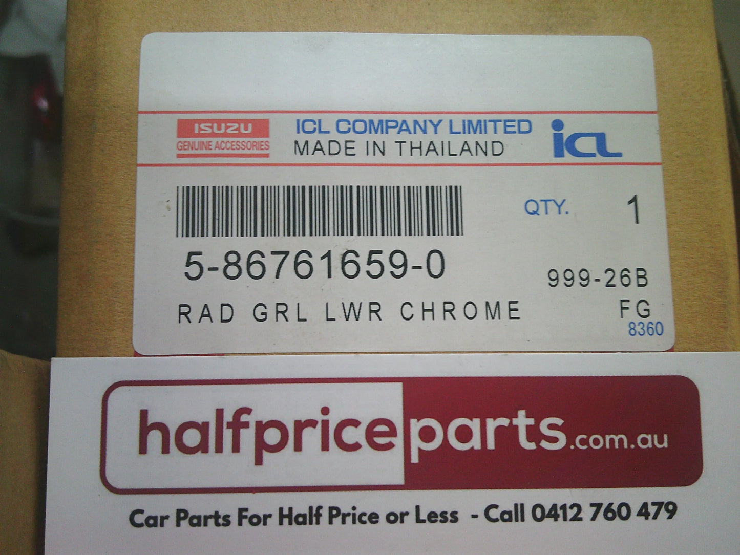 Isuzu D-Max Genuine Lower Front Grille Chrome Trim New Part