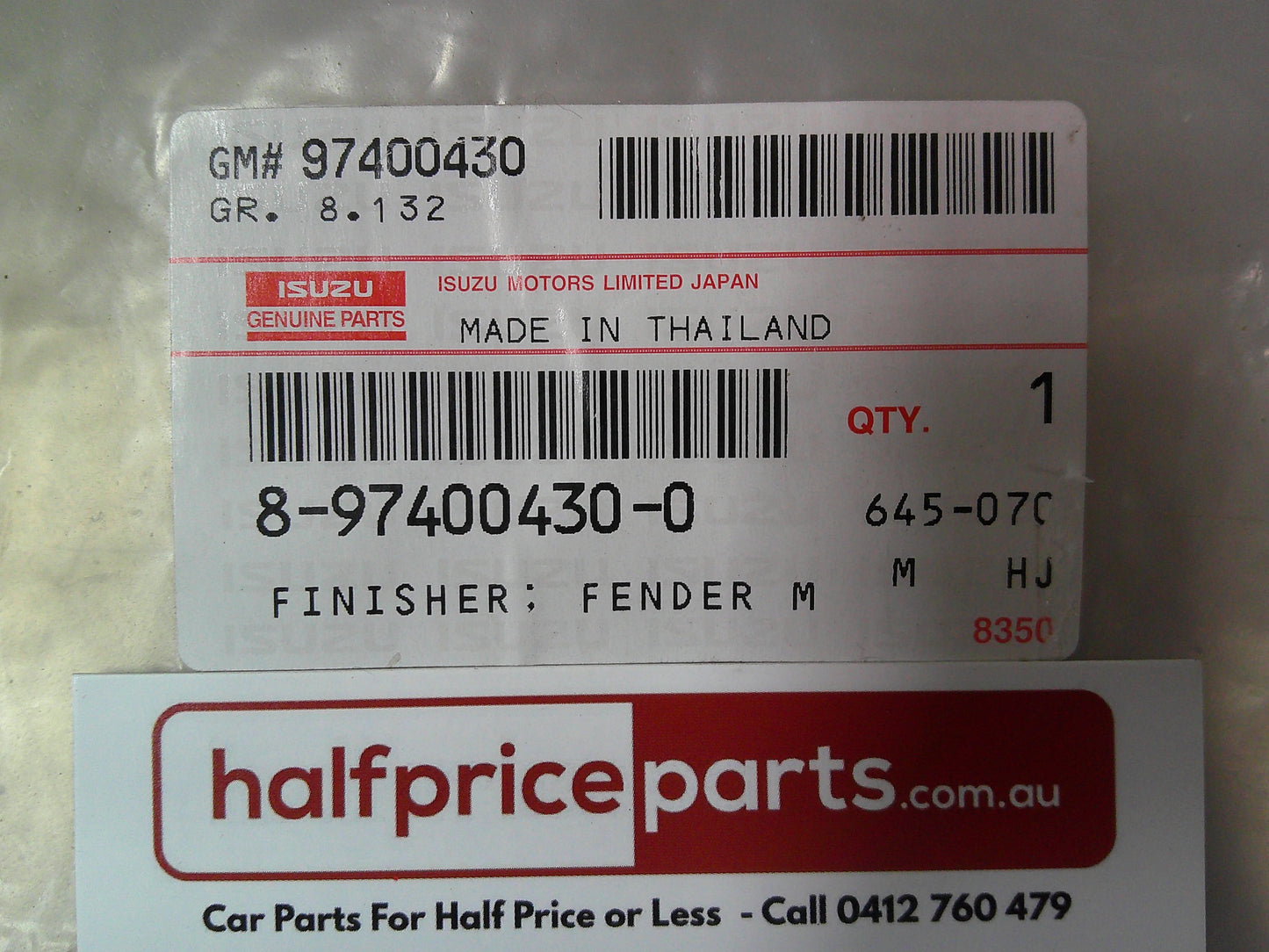 Holden RA Rodeo Genuine Left Hand Rear Flare Seal Rubber New Part