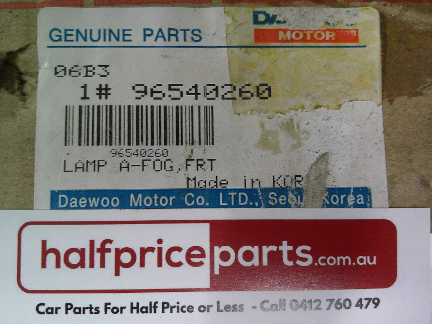 Holden TK Barina Genuine Right Fog light With Bracket New Part