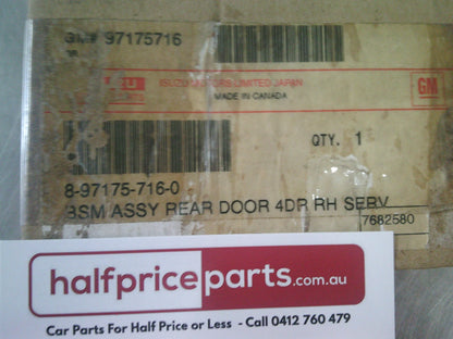 Holden Frontera Genuine Right Hand Rear Outer Door Moulding New Part
