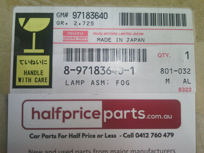 Holden Jackaroo Genuine Left Or Right Front Fog Light With Bracket New Part