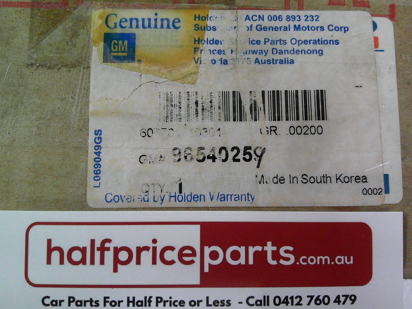 Holden TK Barina Genuine Left Fog light With Bracket New Part