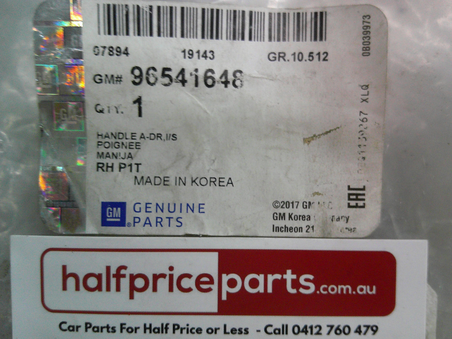 Holden XC Barina/Deawoo Kalos Genuine Right Hand Rear Inner Door Handle New Part